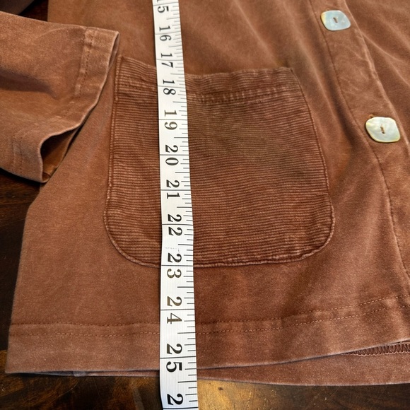 Michael Leu Collection Lightweight Soft Tan Brown Shell Button Cardigan Sz M - Picture 7 of 8